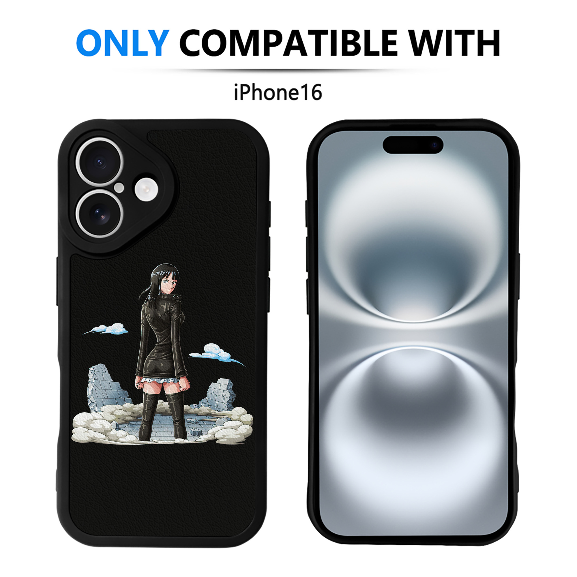 （画像用） ワンピース ニコ・ロビン ONE PIECE Nico Robin 【iPhone 16シリーズ対応】シリコンスマホケース（レザー調） 材質：シリコン
